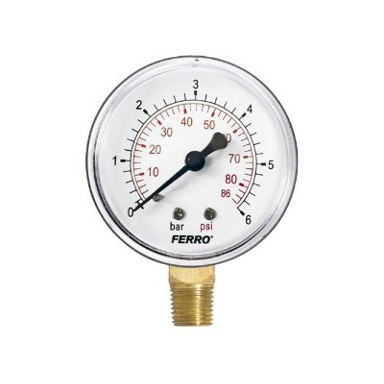 Manometer 06 bar back connection